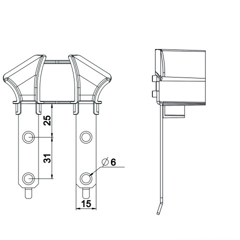 Eckermann 1 Paar Einlauftrichter f&uuml;r Mini-Rollladenprofil 9mm (H363)