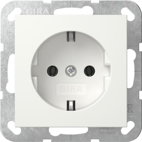 Gira Schuko-Steckdose Standard 55 reinwei&szlig; gl&auml;nzend (418803)