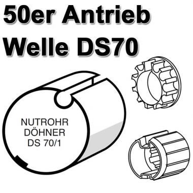 Somfy Adapter u. Mitnehmer 70er Rundnutwelle f&uuml;r LT50-Antriebe